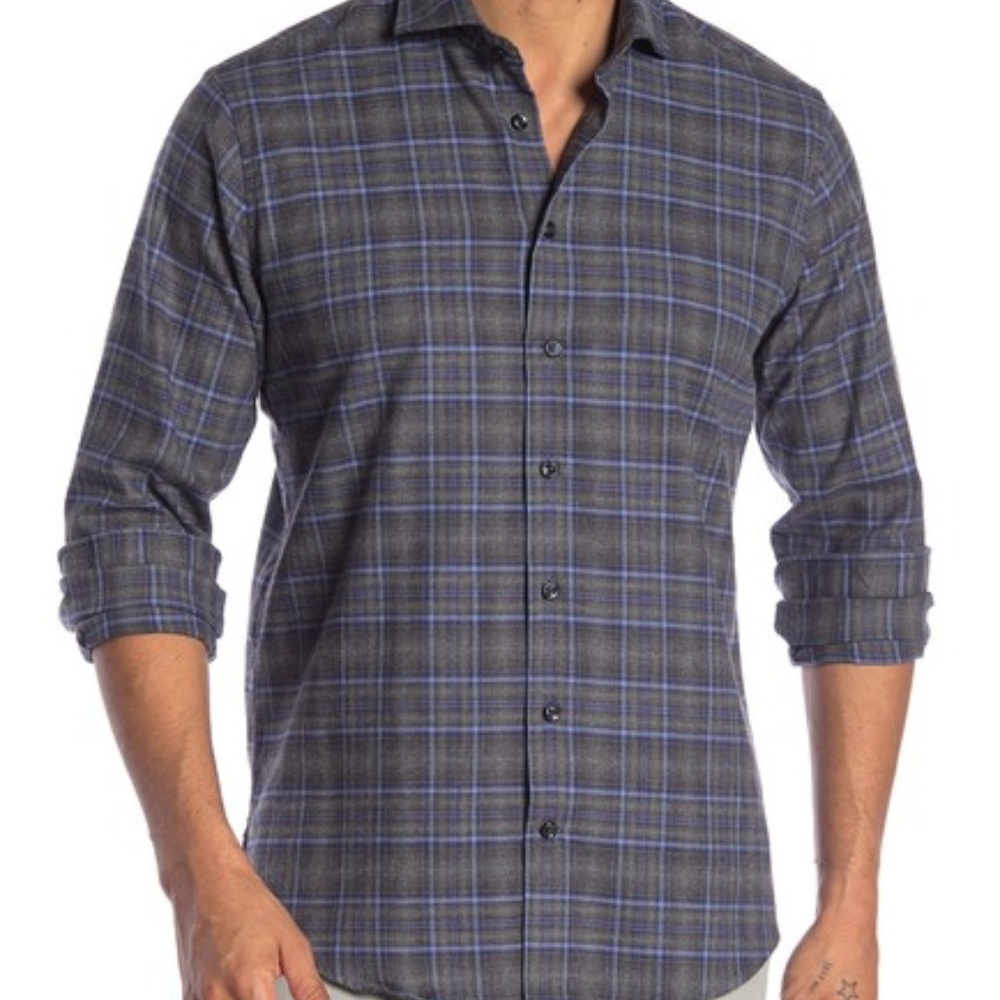 NWT Toscano Checkered Regular Fit Sport Shirt